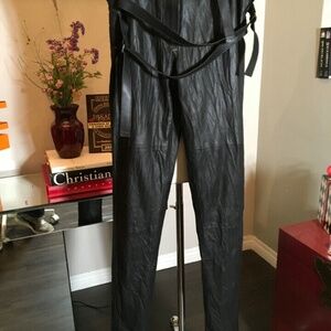 Ann Demeulemeester Black Leather Bondage Harness Pants